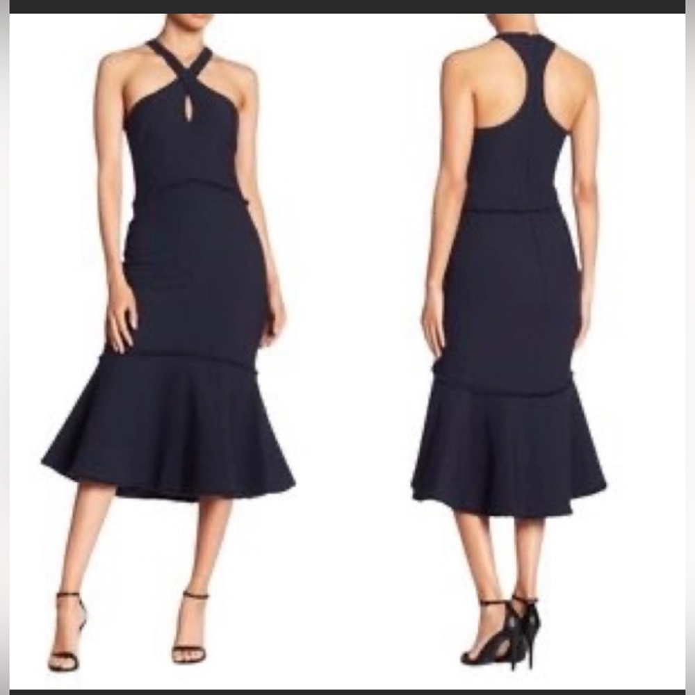 Navy midi dress